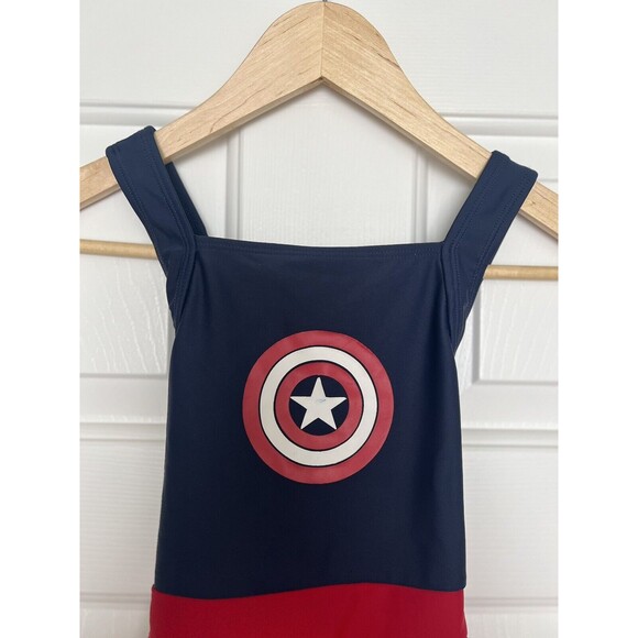Hanna Andersson Captain American Swimsuit Skirt Size 5 Superhero - Picture 2 of 11